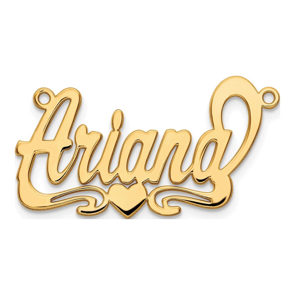 Gold-Plated Sterling Silver Personalized Heart Name Plate Pendant