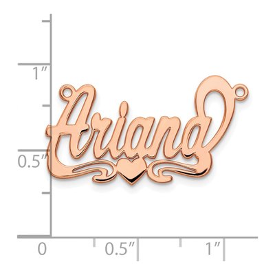 14K Rose Gold Personalized Heart Name Plate Pendant – view 5