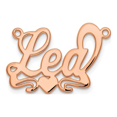 Rose Gold-Plated Sterling Silver Personalized Heart Name Plate Pendant – view 2