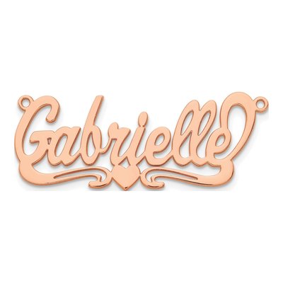 Rose Gold-Plated Sterling Silver Personalized Heart Name Plate Pendant – view 3