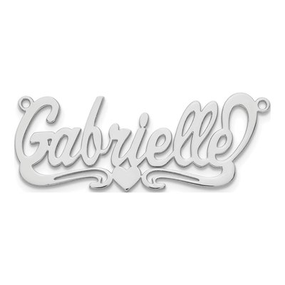 Sterling Silver Personalized Heart Name Plate Pendant – view 4
