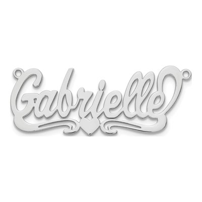 Sterling Silver Personalized Heart Name Plate Pendant – view 5