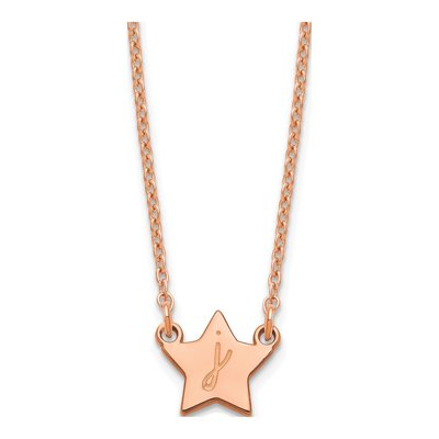 Rose Gold-Plated Sterling Silver Initial Star Necklace
