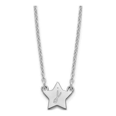 Sterling Silver Personalized Initial Star Necklace