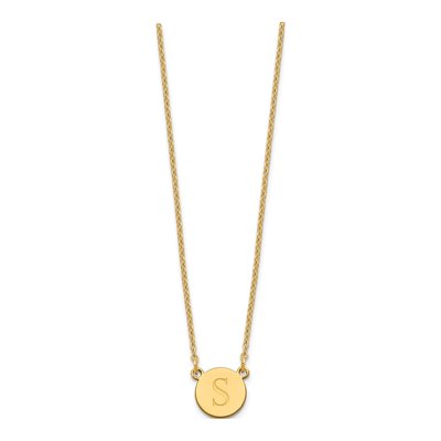 Gold-Plated Sterling Silver Personalized Round Initial Necklace – view 2