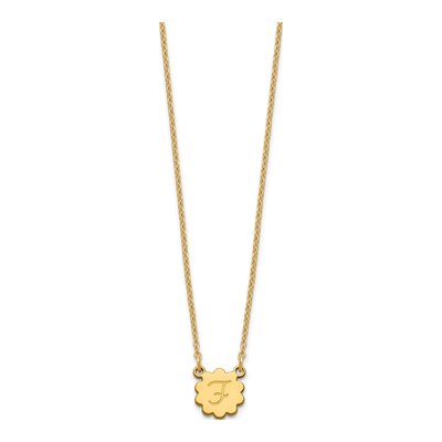 Gold-Plated Sterling Silver Personalized Initial Flower Necklace – view 2