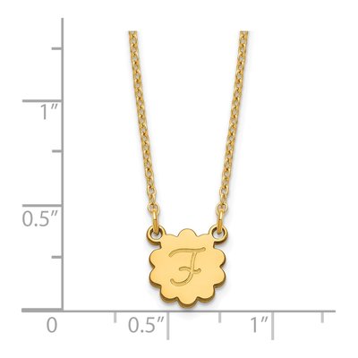 Gold-Plated Sterling Silver Personalized Initial Flower Necklace – view 3