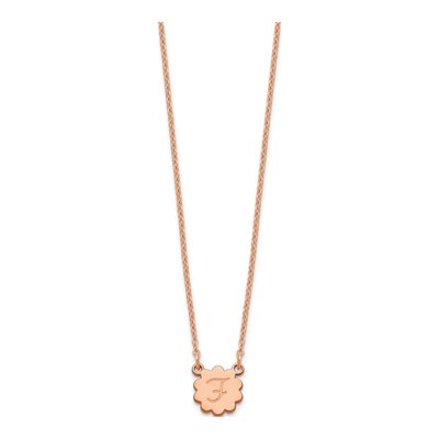Rose Gold-Plated Sterling Silver Personalized Initial Flower Necklace – view 2
