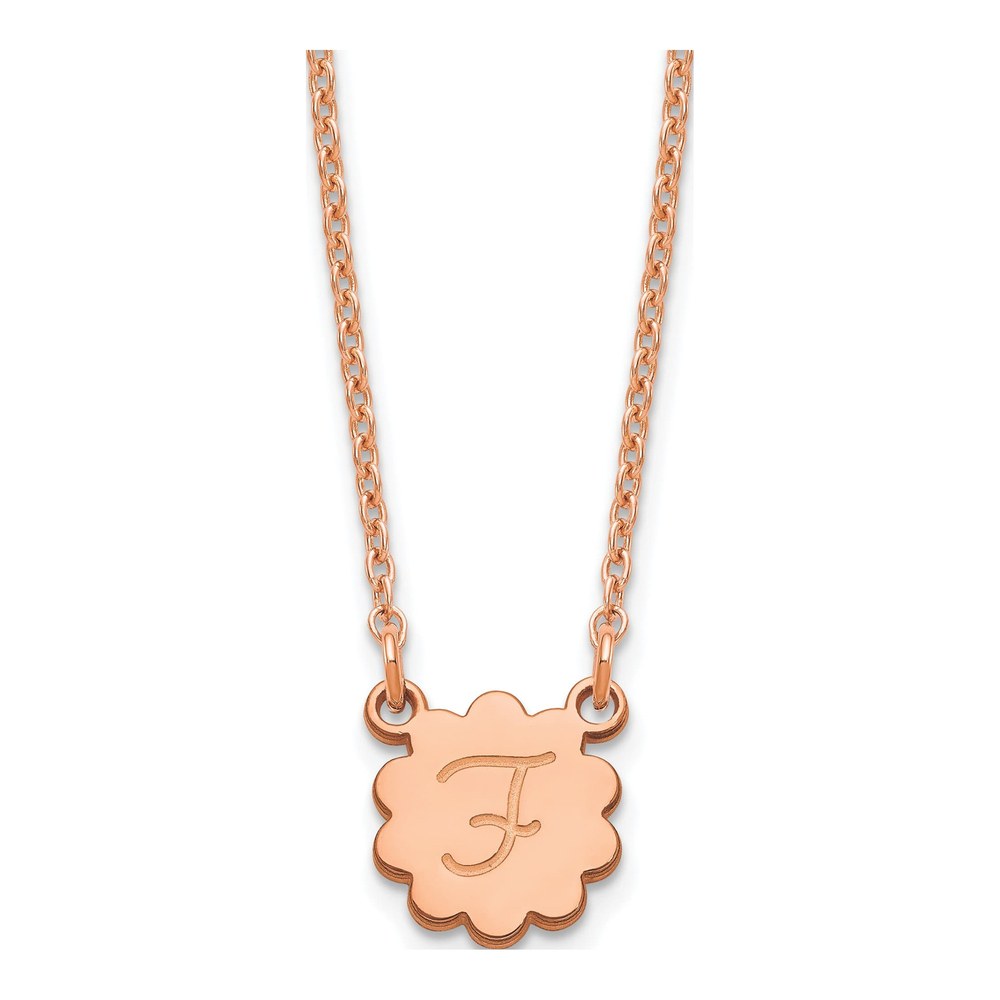 Rose Gold-Plated Sterling Silver Personalized Initial Flower Necklace