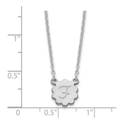 Sterling Silver Initial Flower Necklace – view 3