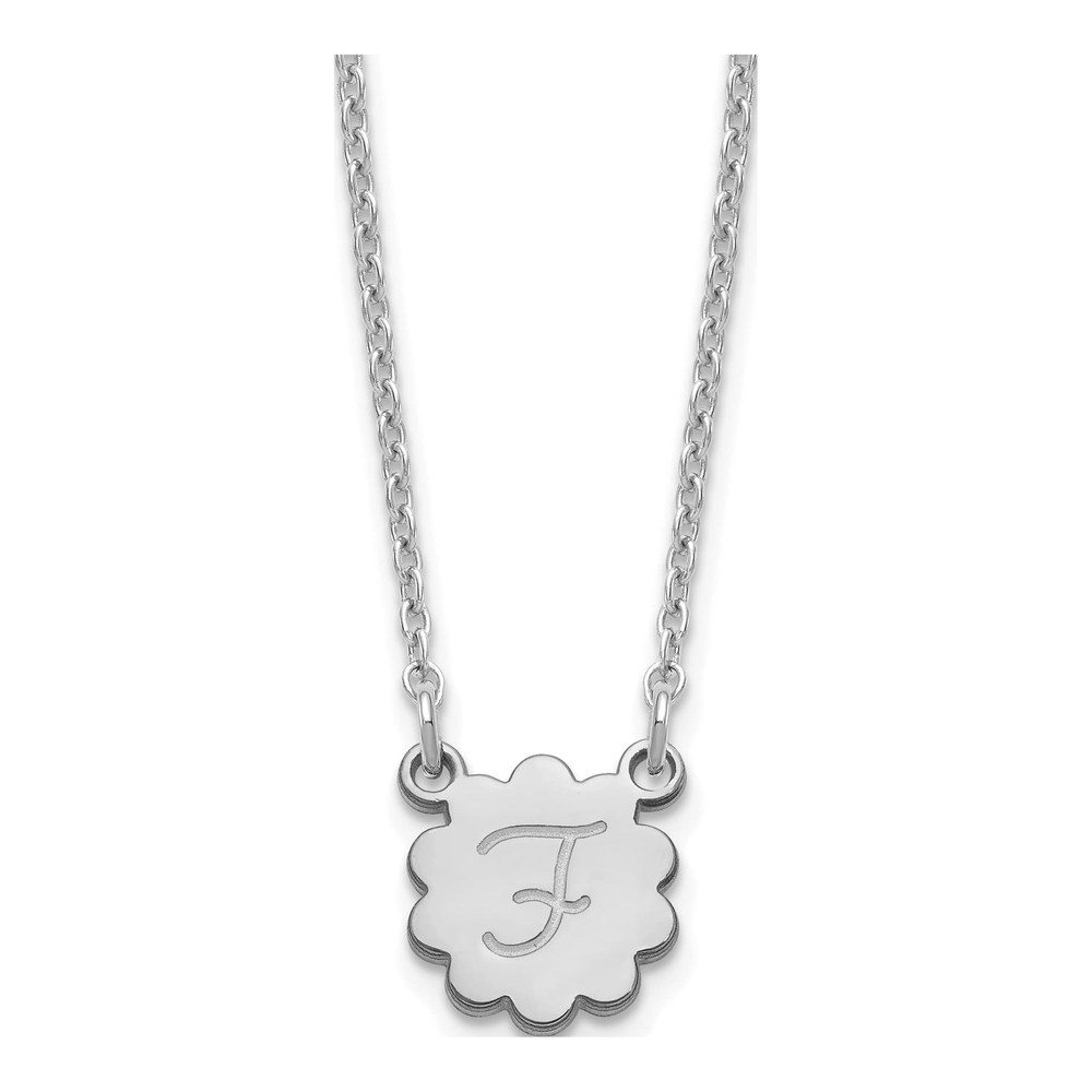 Sterling Silver Initial Flower Necklace