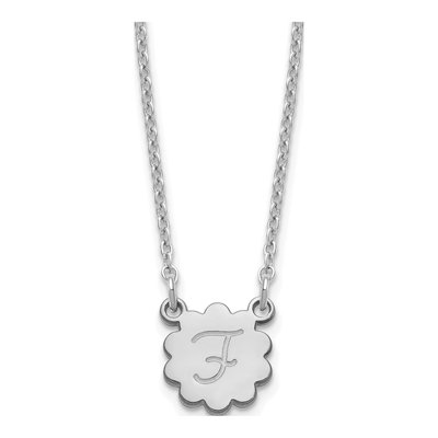 Sterling Silver Initial Flower Necklace