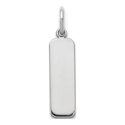 14K White Gold Small Blank Bar Charm