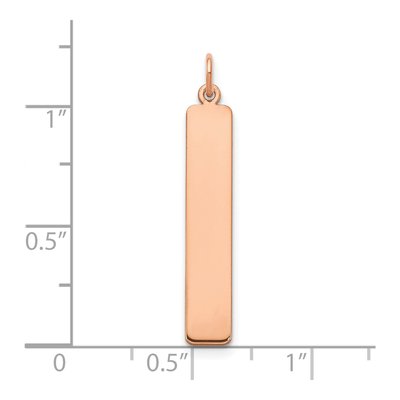 14K Rose Gold Large Vertical Blank Bar Charm – view 2