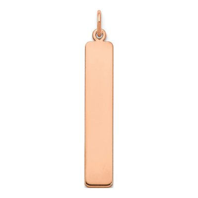 14K Rose Gold Large Vertical Blank Bar Charm