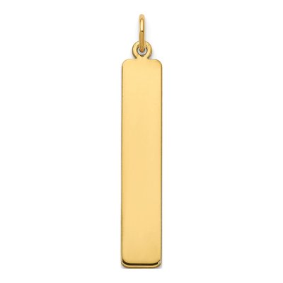 14K Yellow Gold Large Blank Bar Charm