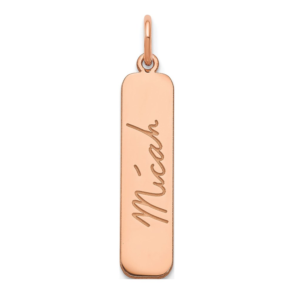 Sterling Silver Rose-Plated Bar Charm