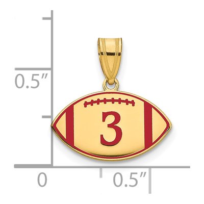 14K Yellow Gold Personalized Football Pendant – view 2