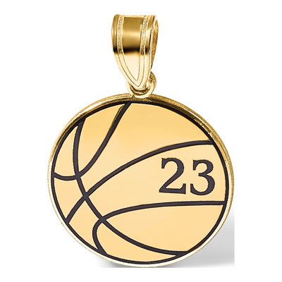 Gold-Plated Sterling Silver Basketball Pendant – view 3