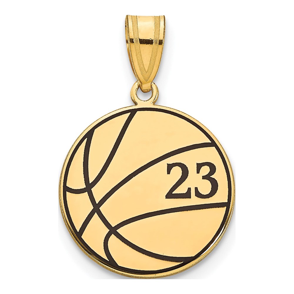 Gold-Plated Sterling Silver Basketball Pendant