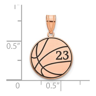 14K Rose Gold Basketball Enameled Pendant – view 2