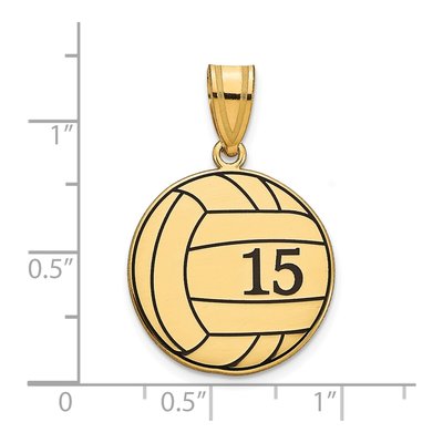Gold-Plated Sterling Silver Personalized Volleyball Pendant – view 2