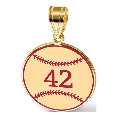 Gold-Plated Sterling Silver Personalized Baseball Epoxy Pendant – view 3