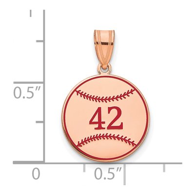 14K Rose Gold Personalized Baseball Epoxy Pendant – view 2