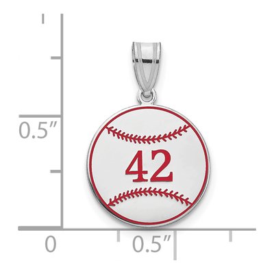 Sterling Silver Personalized Baseball Epoxy Pendant – view 2