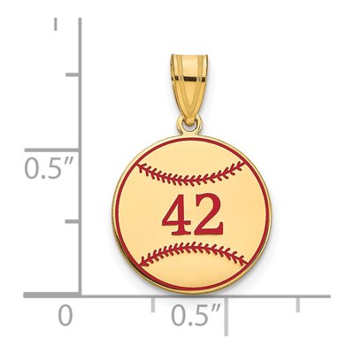 14K Yellow Gold Personalized Baseball Pendant – view 2