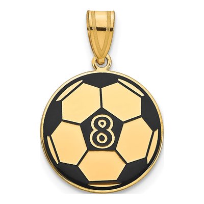 Gold-Plated Sterling Silver Personalized Soccer Ball Pendant