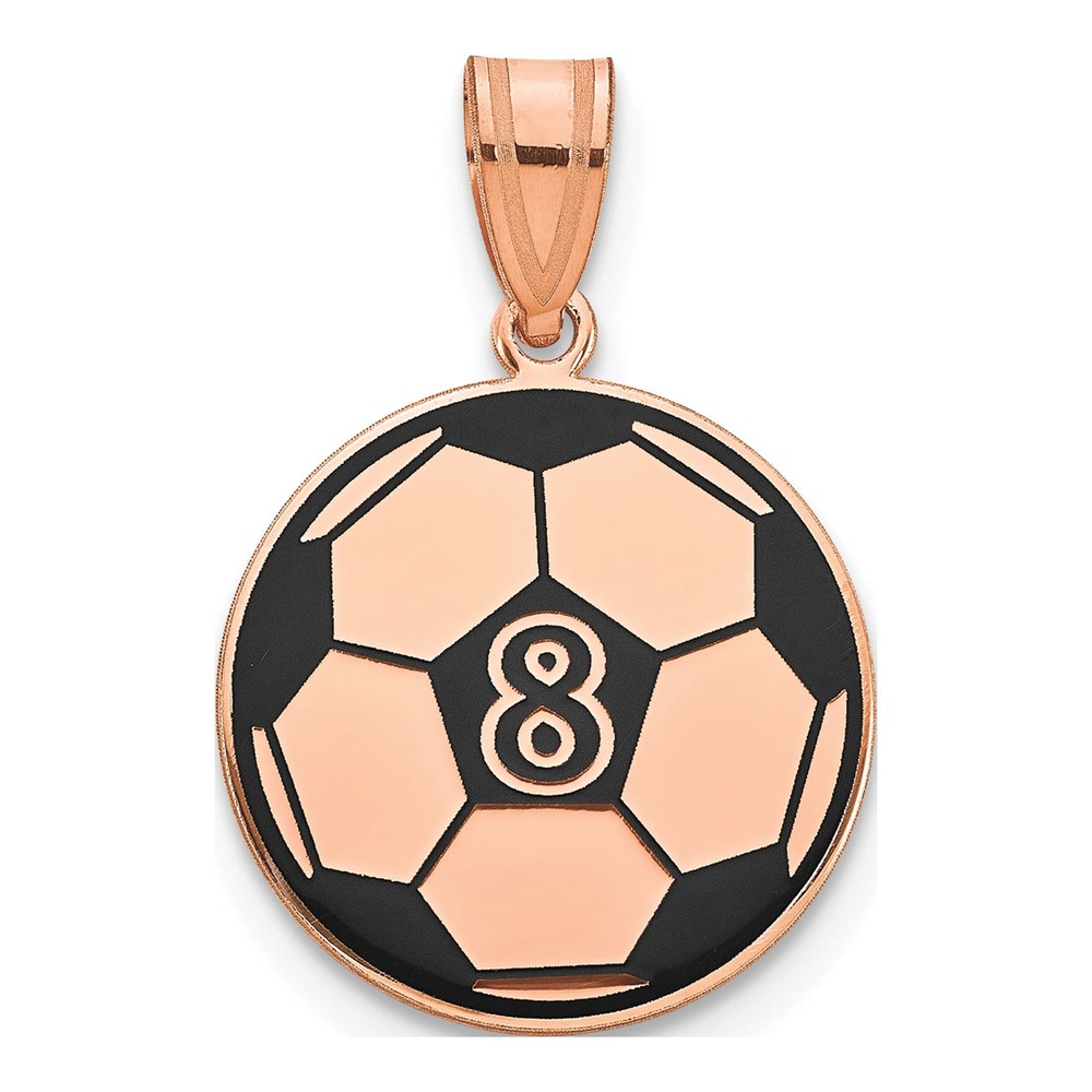 Sterling Silver/rose-Plated Personalized Soccer Ball Epoxy Pendant