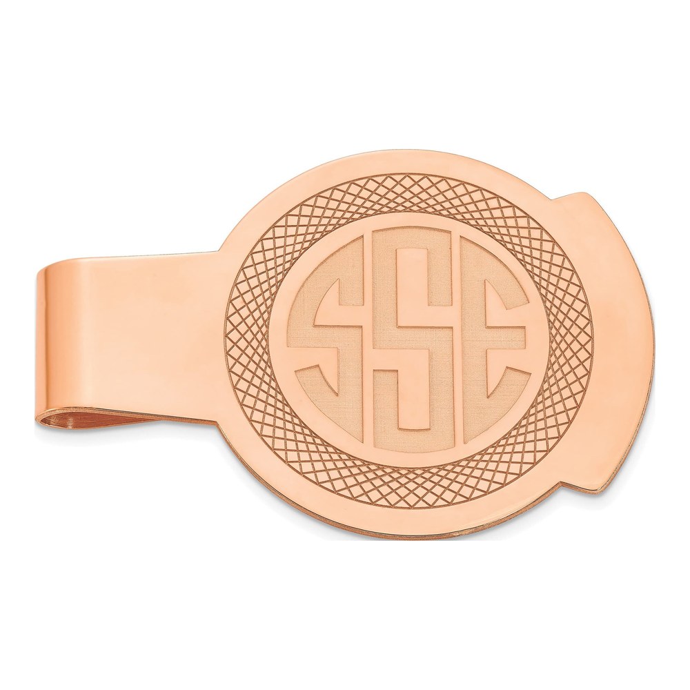 Rose-Plated Recessed Letter Monogram Round Monroy Clip