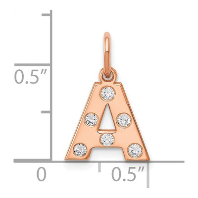 Rose Gold-Plated Sterling Silver 1/8 ct tw Diamond Initial Charm – view 3