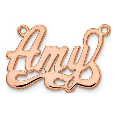 Rose Gold-Plated Sterling Silver Personalized Name Plate Pendant – view 2