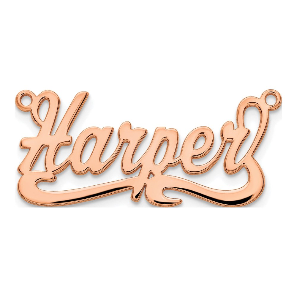 Sterling Silver/rose-Plated Polished Name Plate