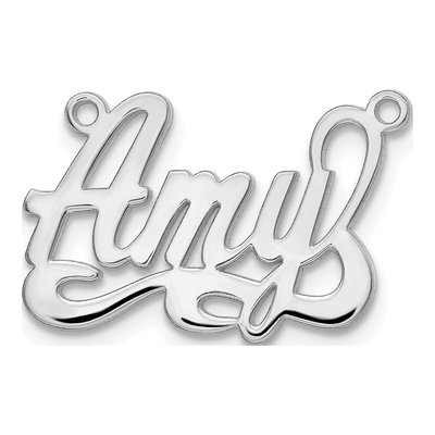 14K White Gold Personalized Name Plate Pendant – view 2