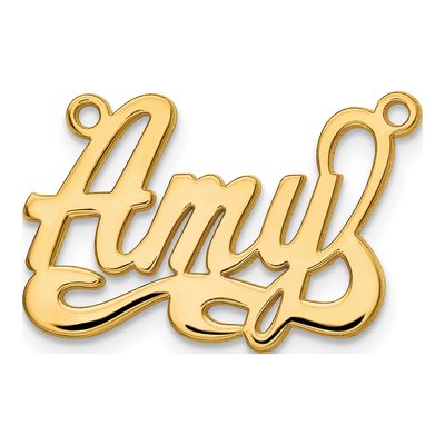 14K Yellow Gold Personalized Name Plate Pendant – view 2