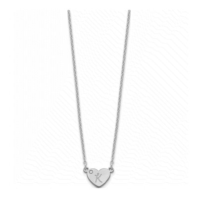 Sterling Silver Diamond Personalized Initial Heart Necklace – view 2