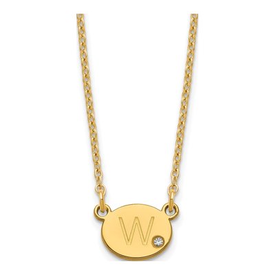 Gold-Plated Sterling Silver Diamond Personalized Initial Necklace