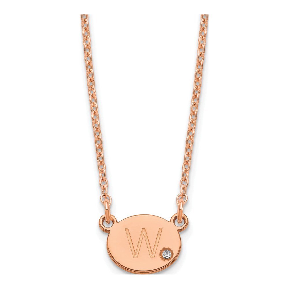 Personalized Sterling Silver Rose-Plated Initial Necklace