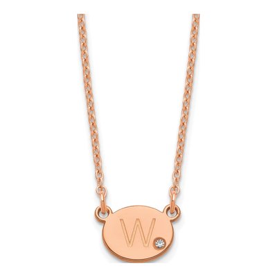 Rose Gold-Plated Sterling Silver Diamond Personalized Initial Necklace