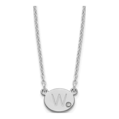 Sterling Silver Diamond Initial Necklace