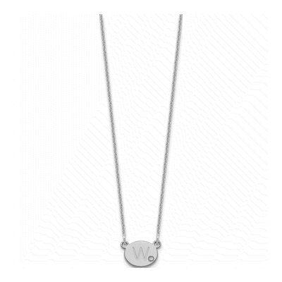 14K White Gold Diamond Initial Necklace – view 2