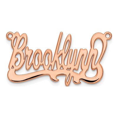 14K Rose Gold Personalized Name Plate Pendant – view 4