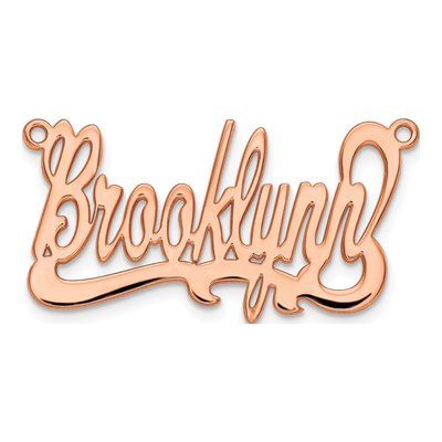 14K Rose Gold Personalized Name Plate Pendant – view 5