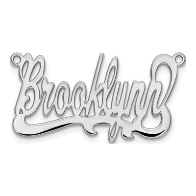 14K White Gold Personalized Name Plate Pendant – view 4