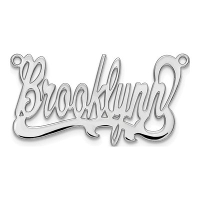 14K White Gold Personalized Name Plate Pendant – view 5