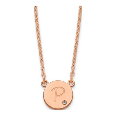 Rose Gold-Plated Sterling Silver Diamond Initial Necklace