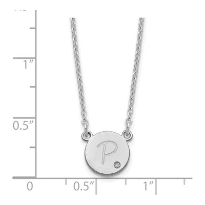 Sterling Silver Diamond Round Initial Necklace – view 3